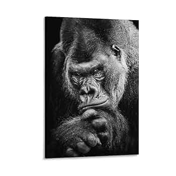 ブラックゴリラ アートパネル ポスター A1サイズ Amazon.co.jp: ブラックシンキングゴリラポスターとプリント動物